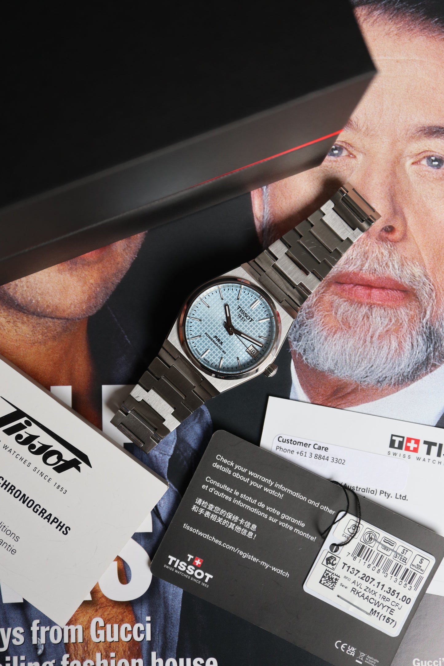 Tissot PRX Powermatic 80 “Ice Blue” Automatic T137.407.11.351.00 (2024) – Full Set