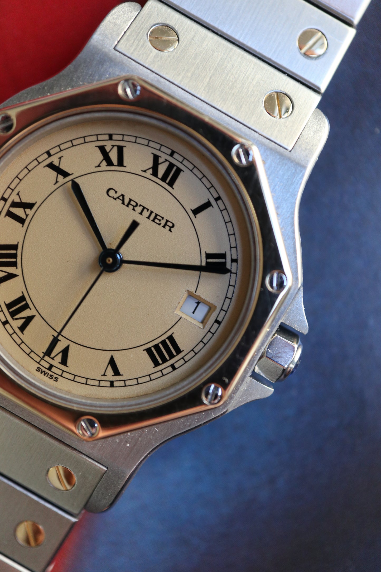 Cartier Santos Octagon LM Two-Tone Quartz 187902 (1989–1990)
