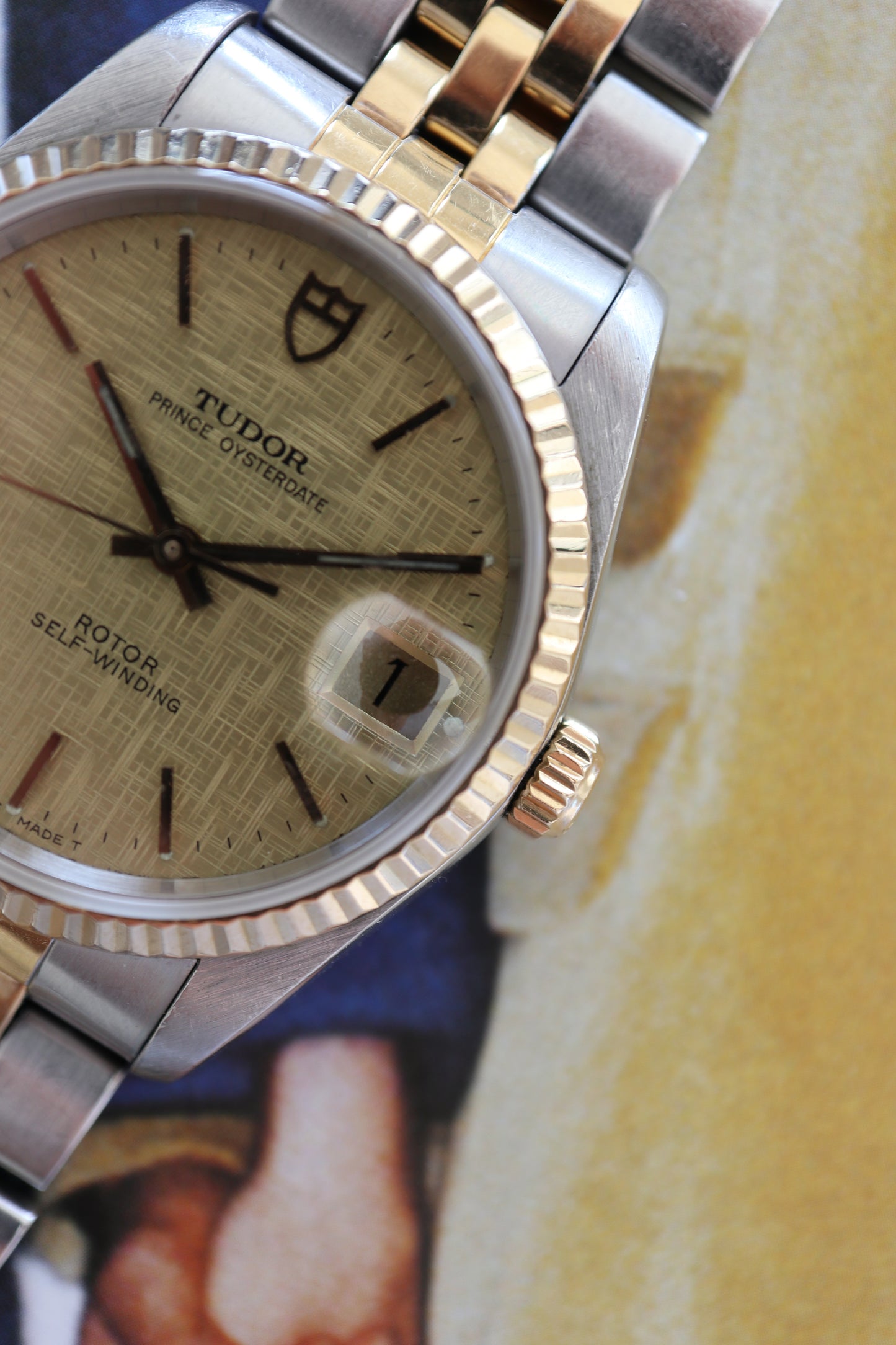 Tudor Prince Oysterdate Champagne Linen Dial Automatic 74033 (1995–1996)