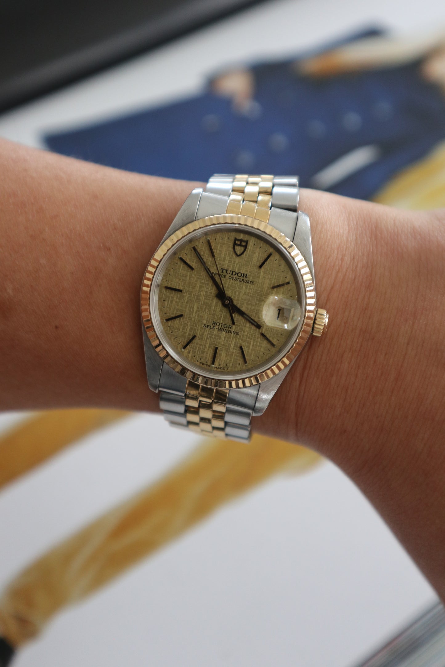 Tudor Prince Oysterdate Champagne Linen Dial Automatic 74033 (1995–1996)