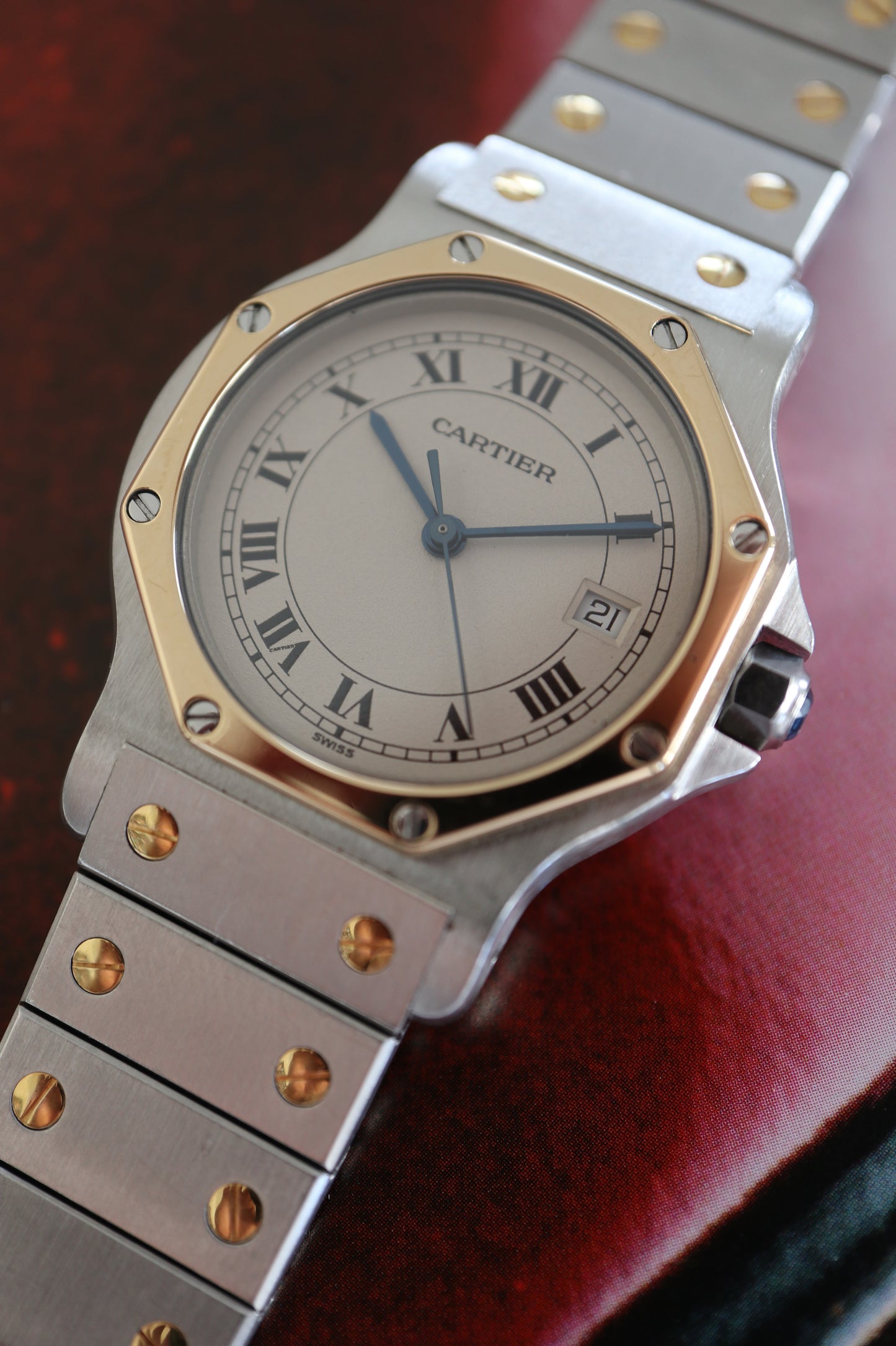 Cartier Santos Octagon LM Two-Tone Quartz 187902 (1991–1992) – Full Set