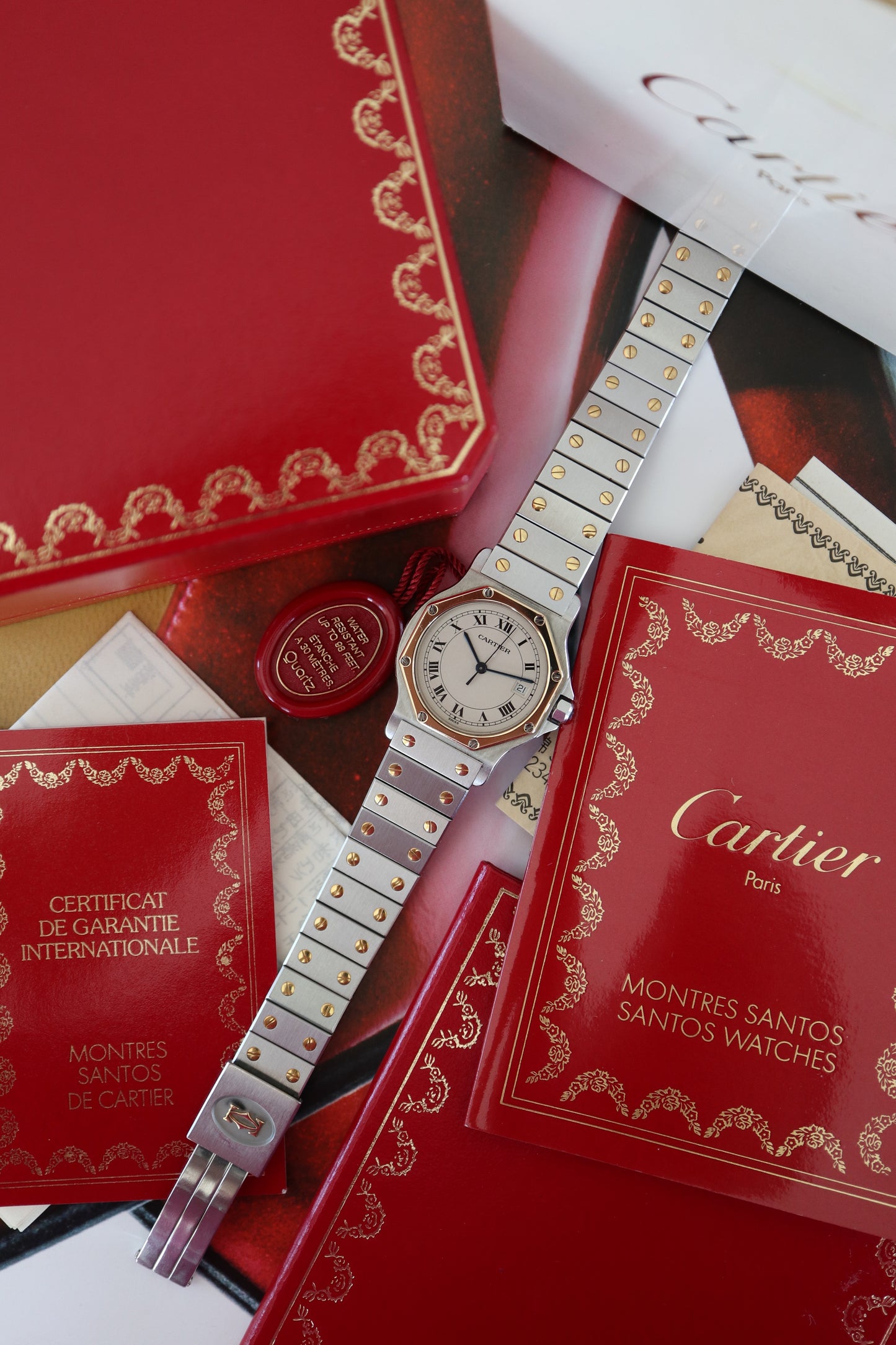 Cartier Santos Octagon LM Two-Tone Quartz 187902 (1991–1992) – Full Set