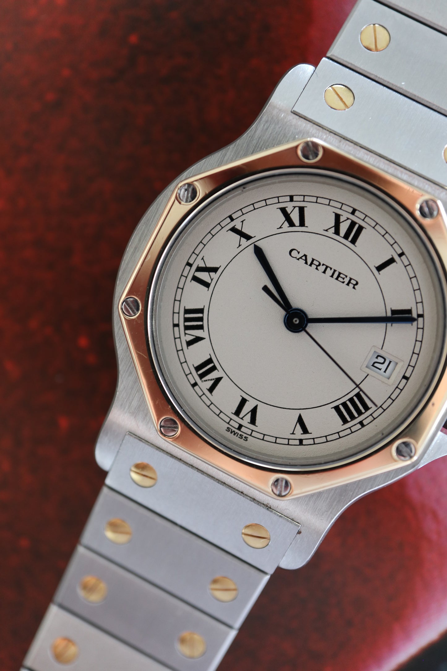 Cartier Santos Octagon LM Two-Tone Quartz 187902 (1991–1992) – Full Set