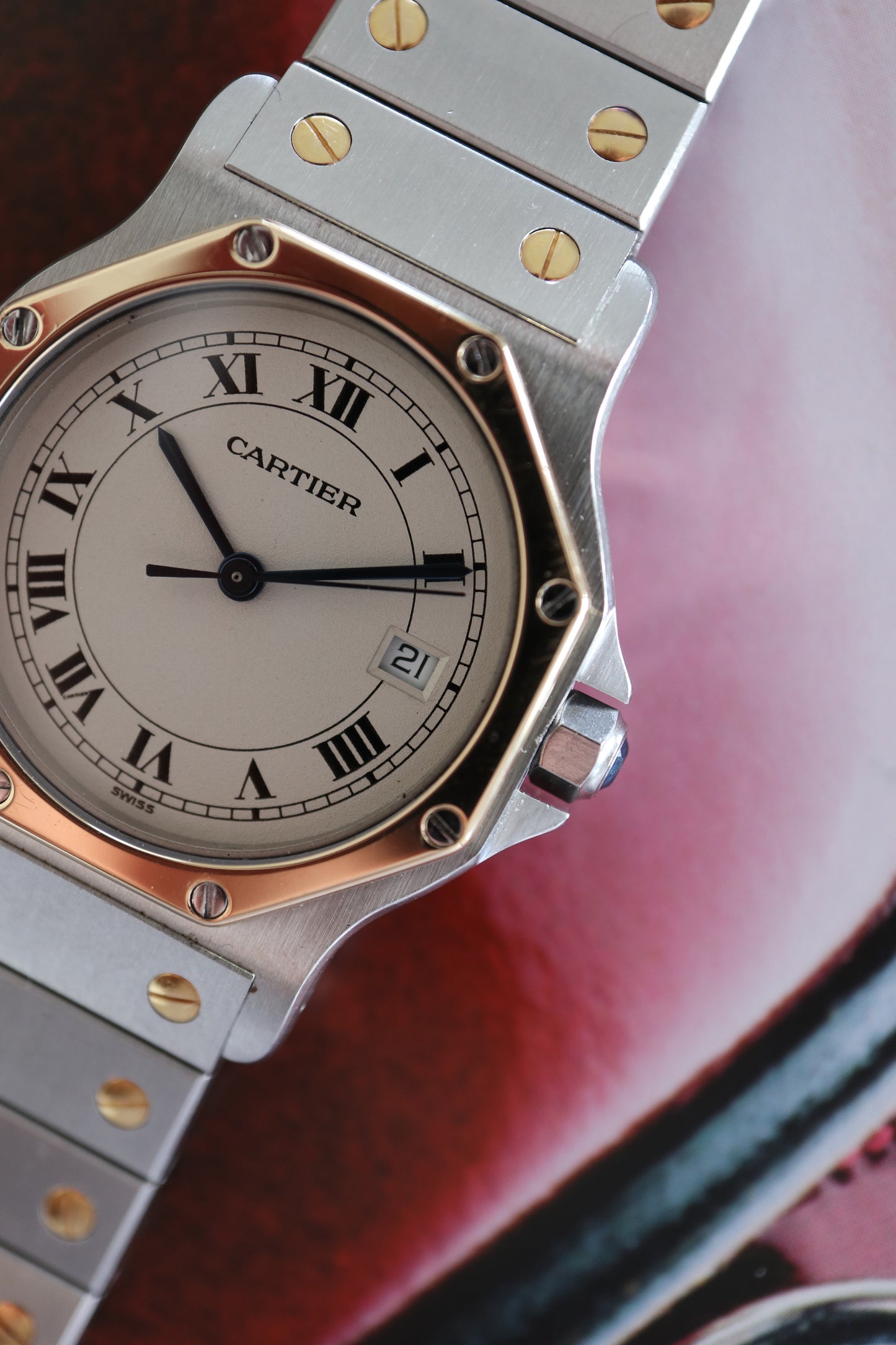 Cartier Santos Octagon LM Two-Tone Quartz 187902 (1991–1992) – Full Set