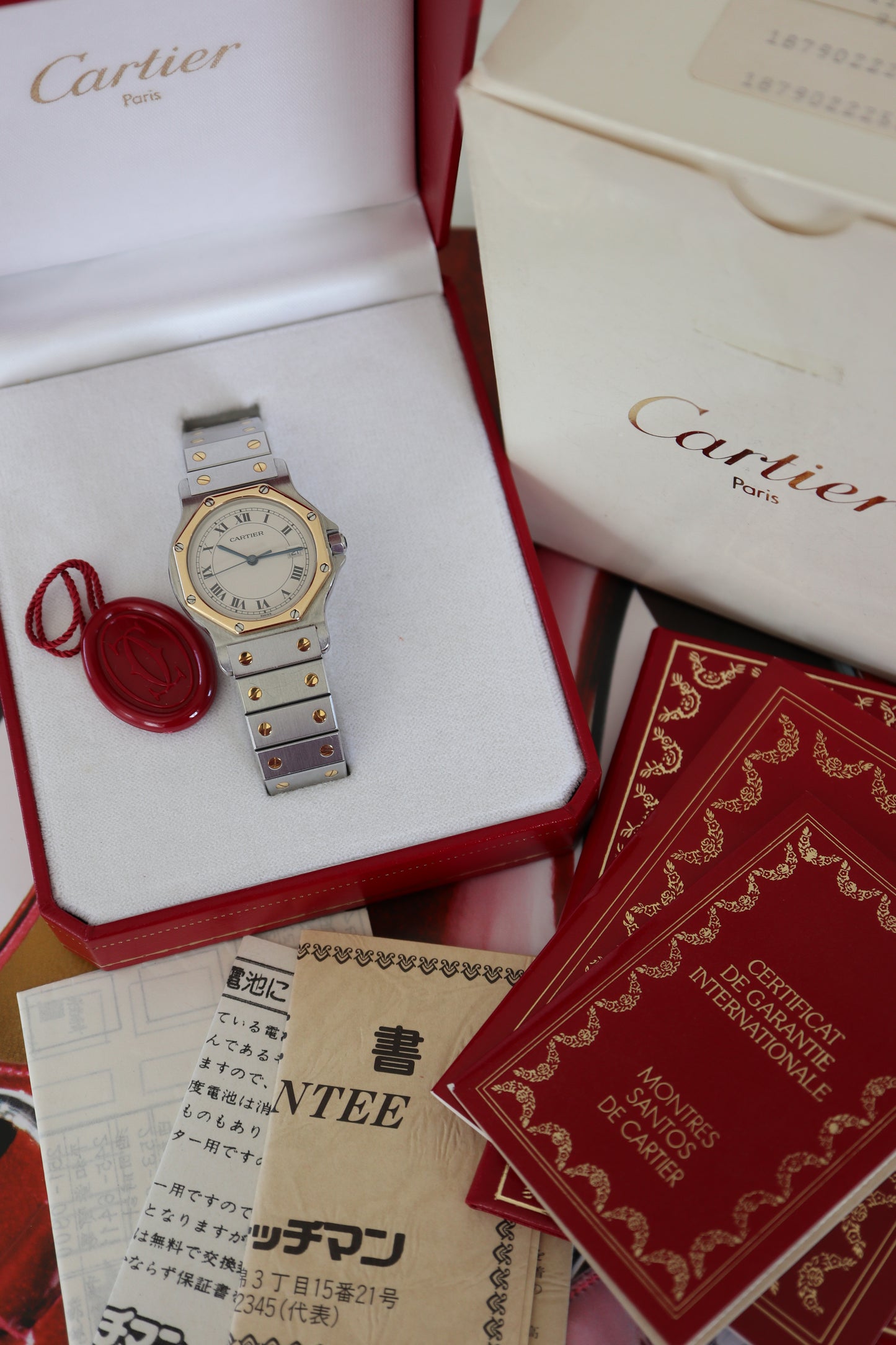 Cartier Santos Octagon LM Two-Tone Quartz 187902 (1991–1992) – Full Set