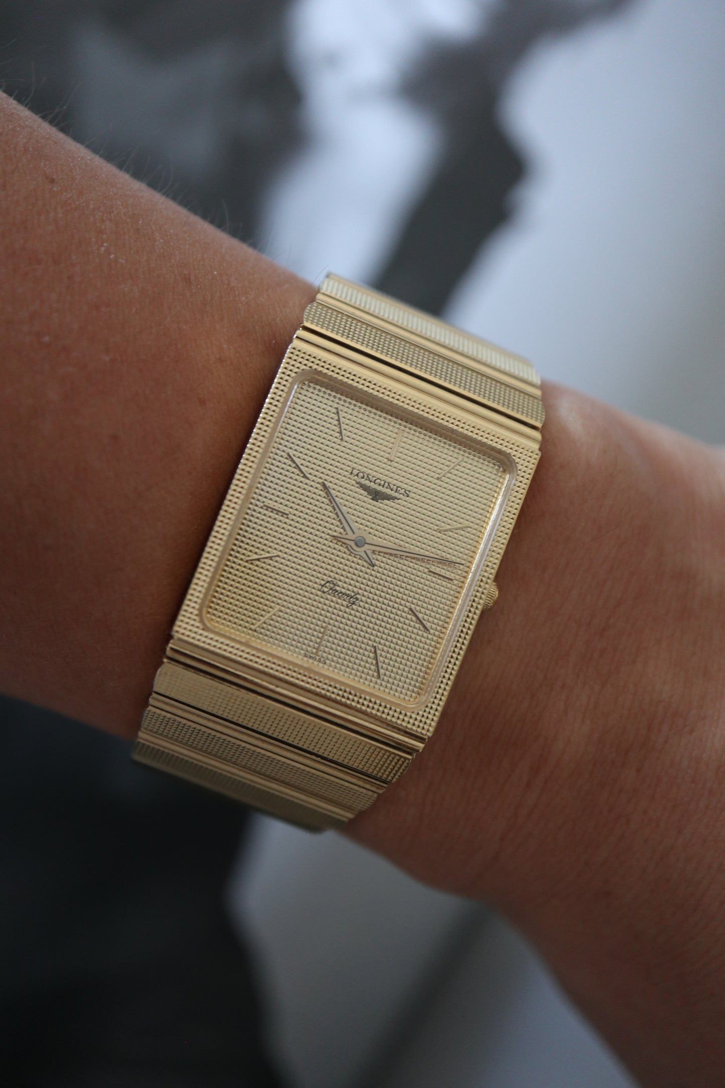 Longines Gold-Plated Rectangular Quartz (1979–1981)