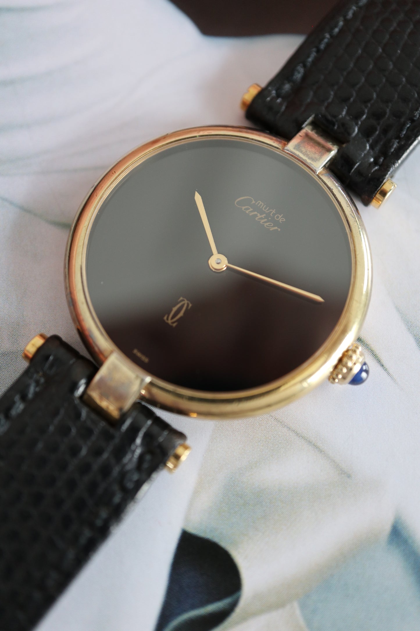Cartier Vendome Onyx Vermeil LM Quartz Ref. 17 (1989–1991)