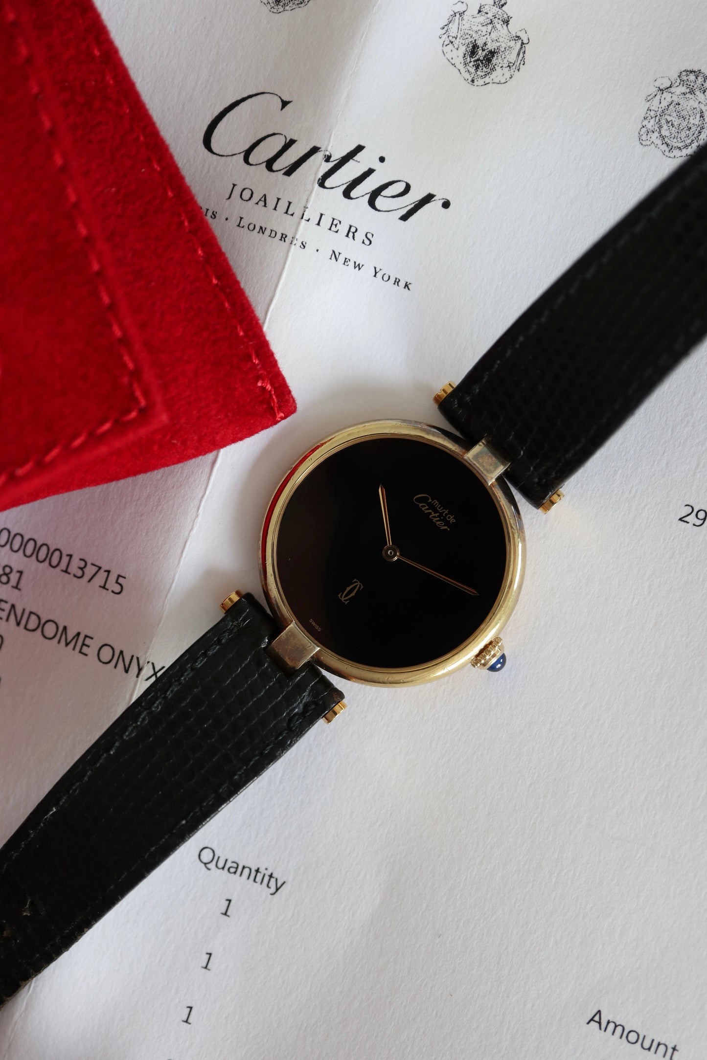 Cartier Vendome Onyx Vermeil LM Quartz Ref. 17 (1989–1991)