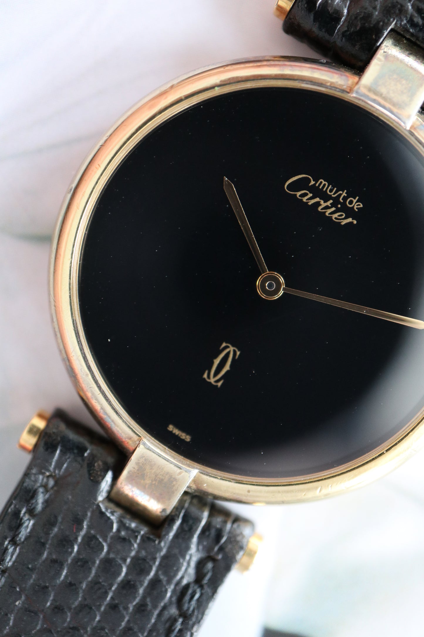 Cartier Vendome Onyx Vermeil LM Quartz Ref. 17 (1989–1991)
