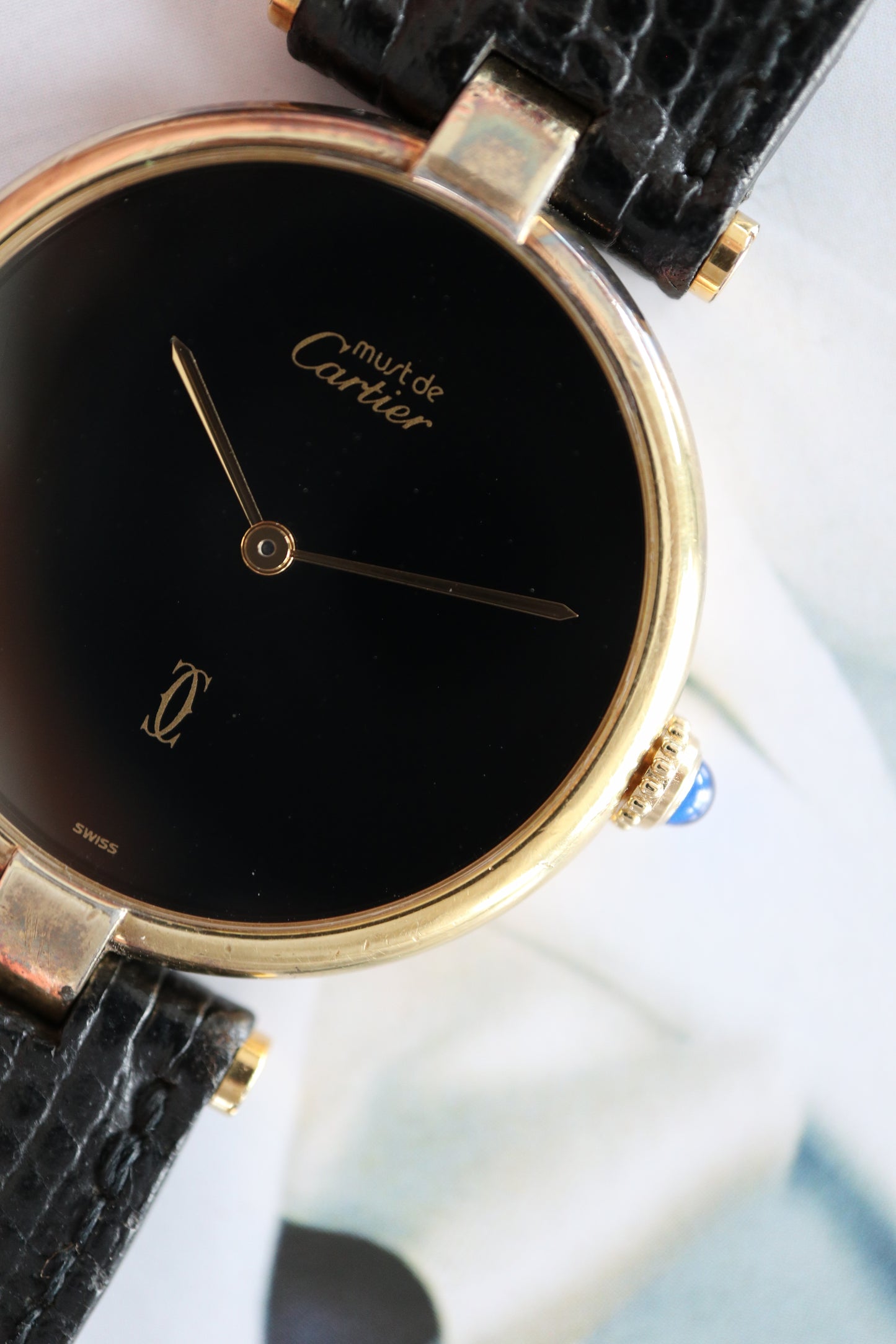 Cartier Vendome Onyx Vermeil LM Quartz Ref. 17 (1989–1991)