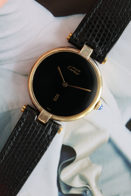 Cartier Vendome Onyx Vermeil LM Quartz Ref. 17 (1989–1991)