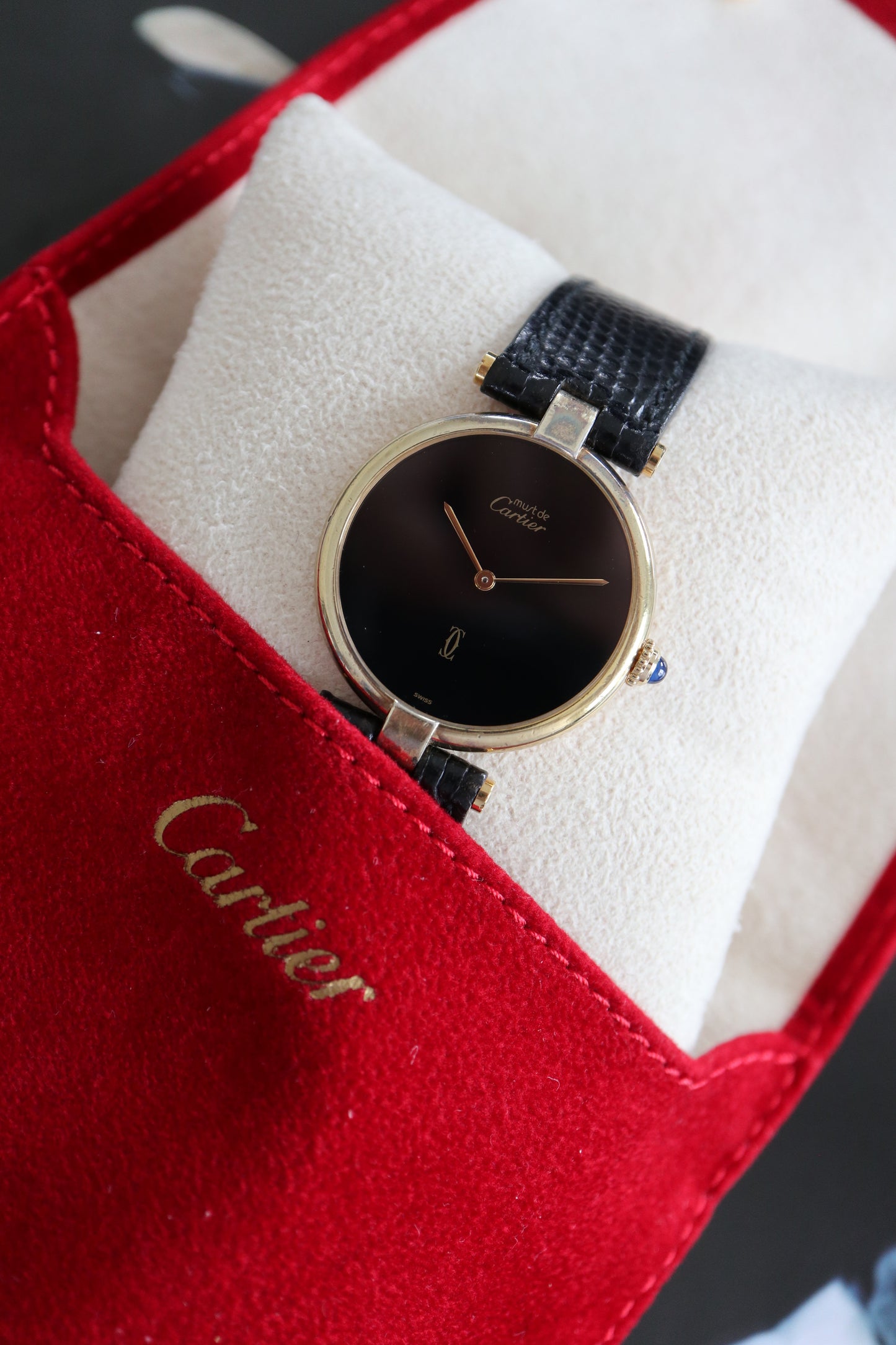 Cartier Vendome Onyx Vermeil LM Quartz Ref. 17 (1989–1991)