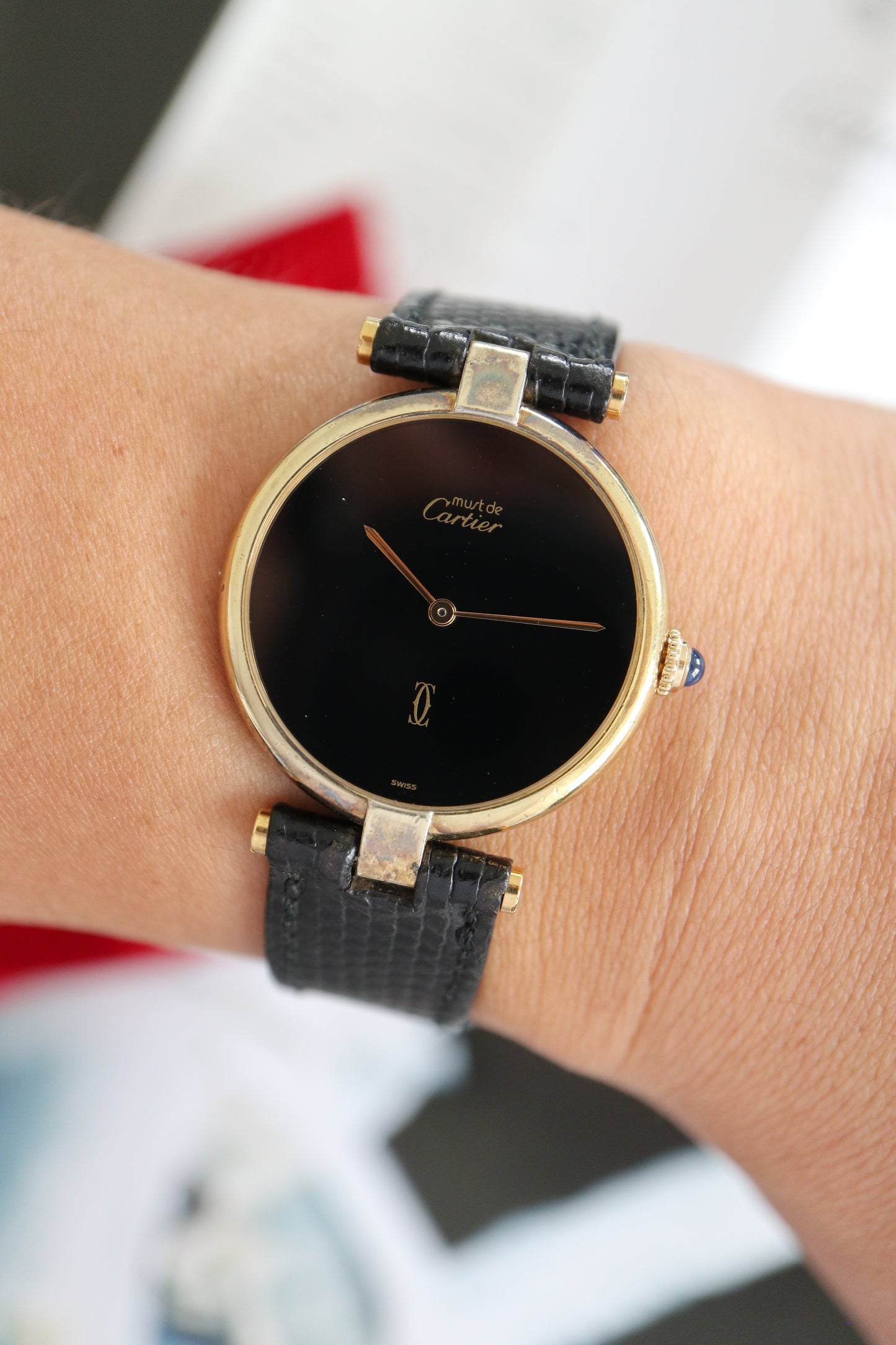 Cartier Vendome Onyx Vermeil LM Quartz Ref. 17 (1989–1991)