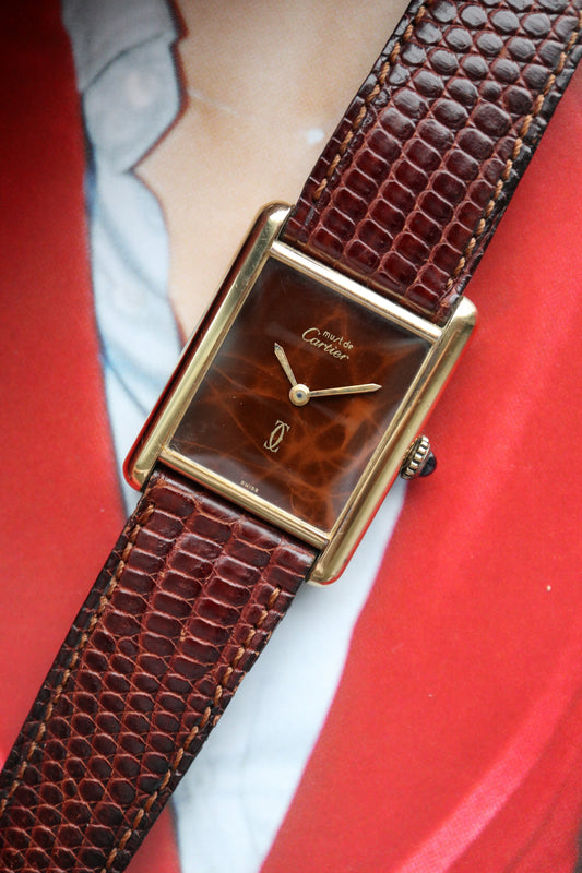 Cartier Tank Vermeil LM Tortoiseshell Dial Manual Wind Ref. 6 (1991–1992)