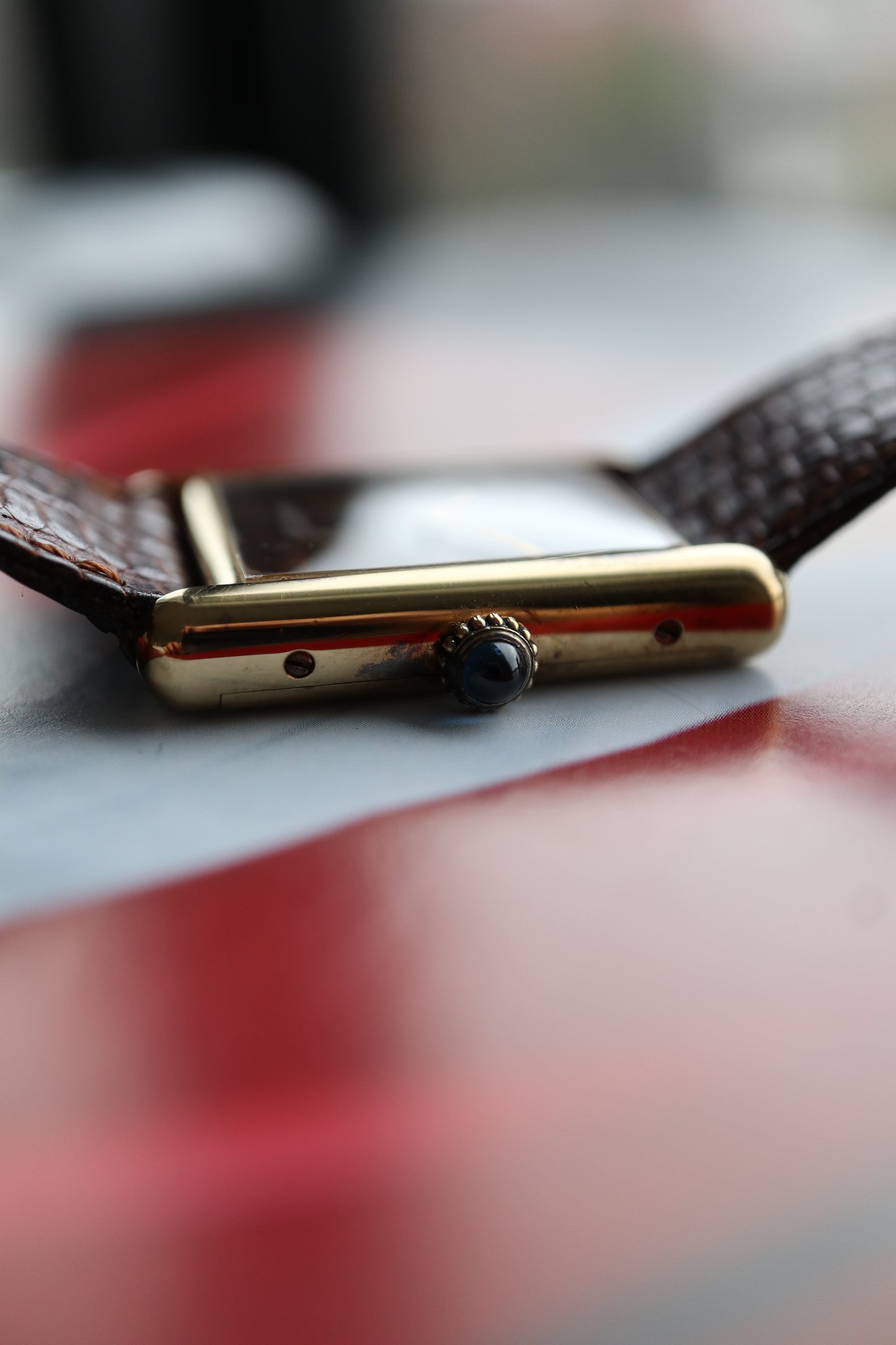 Cartier Tank Vermeil LM Tortoiseshell Dial Manual Wind Ref. 6 (1991–1992)