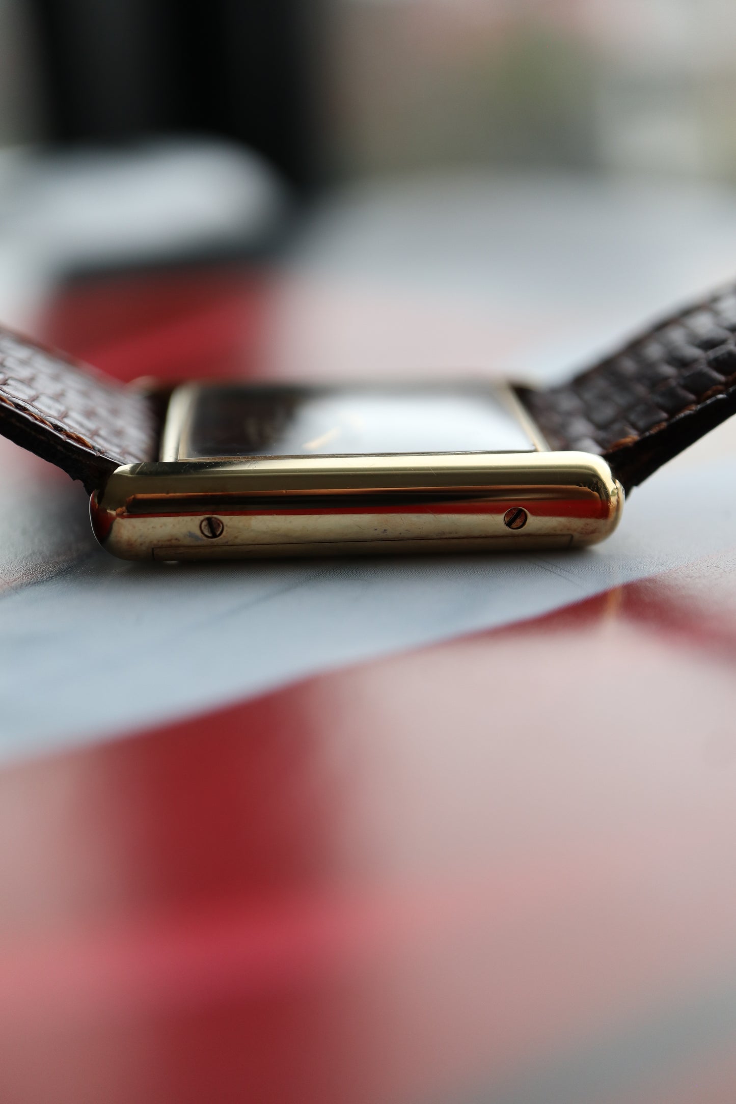 Cartier Tank Vermeil LM Tortoiseshell Dial Manual Wind Ref. 6 (1991–1992)