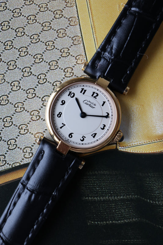 Cartier Vendome Vermeil SM Arabic Dial Quartz 590004 (1988–1990)