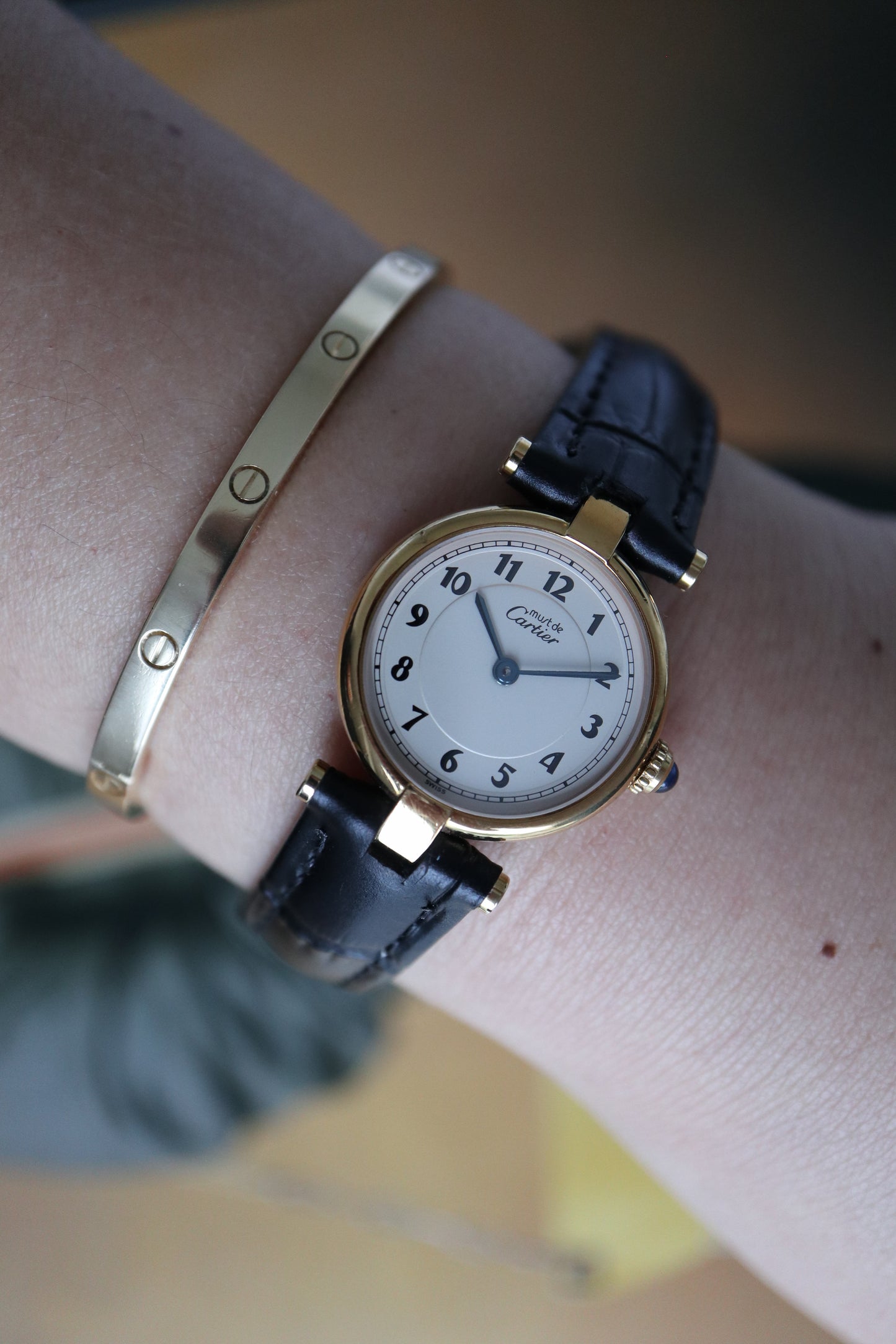 Cartier Vendome Vermeil SM Arabic Dial Quartz 590004 (1988–1990)