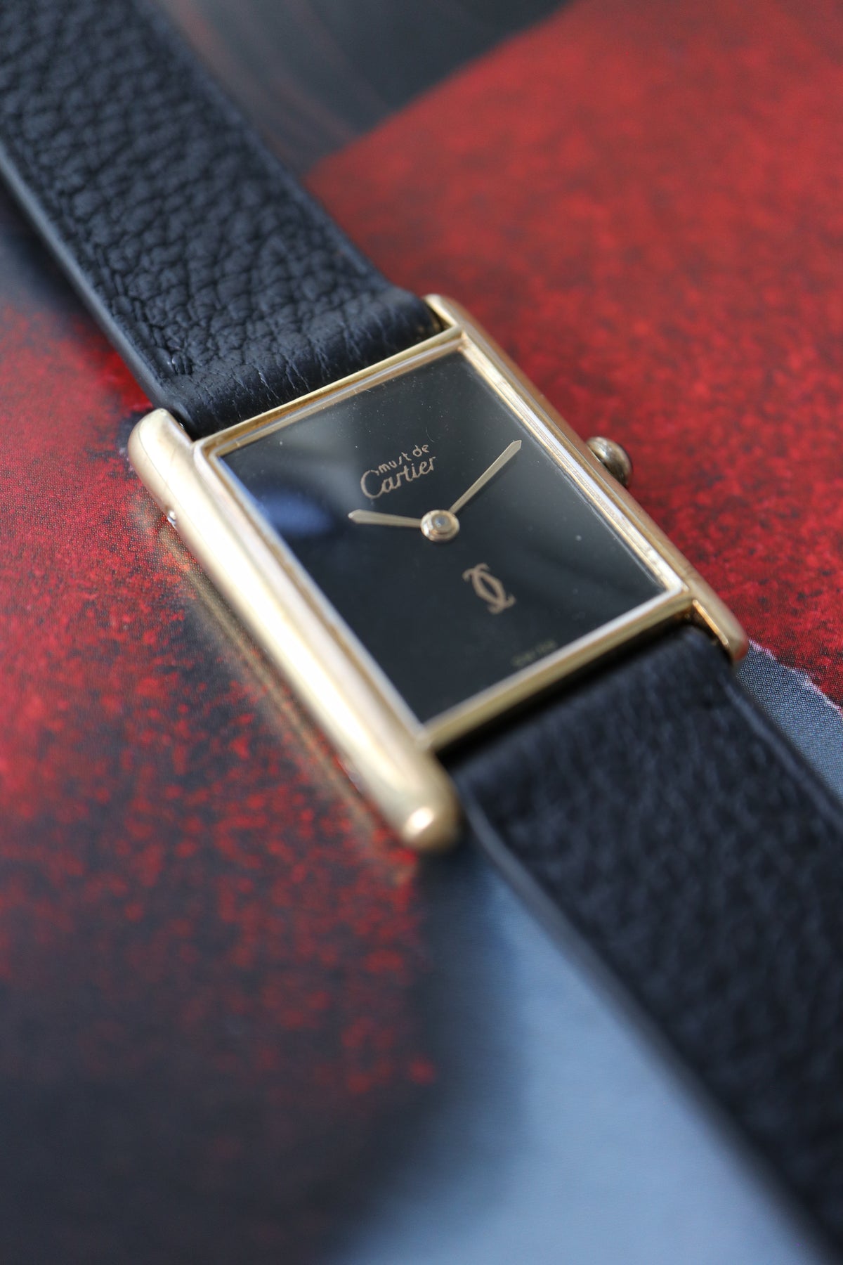 Cartier Tank Vermeil LM Black Dial Manual Wind Ref. 7 (1984–1985)