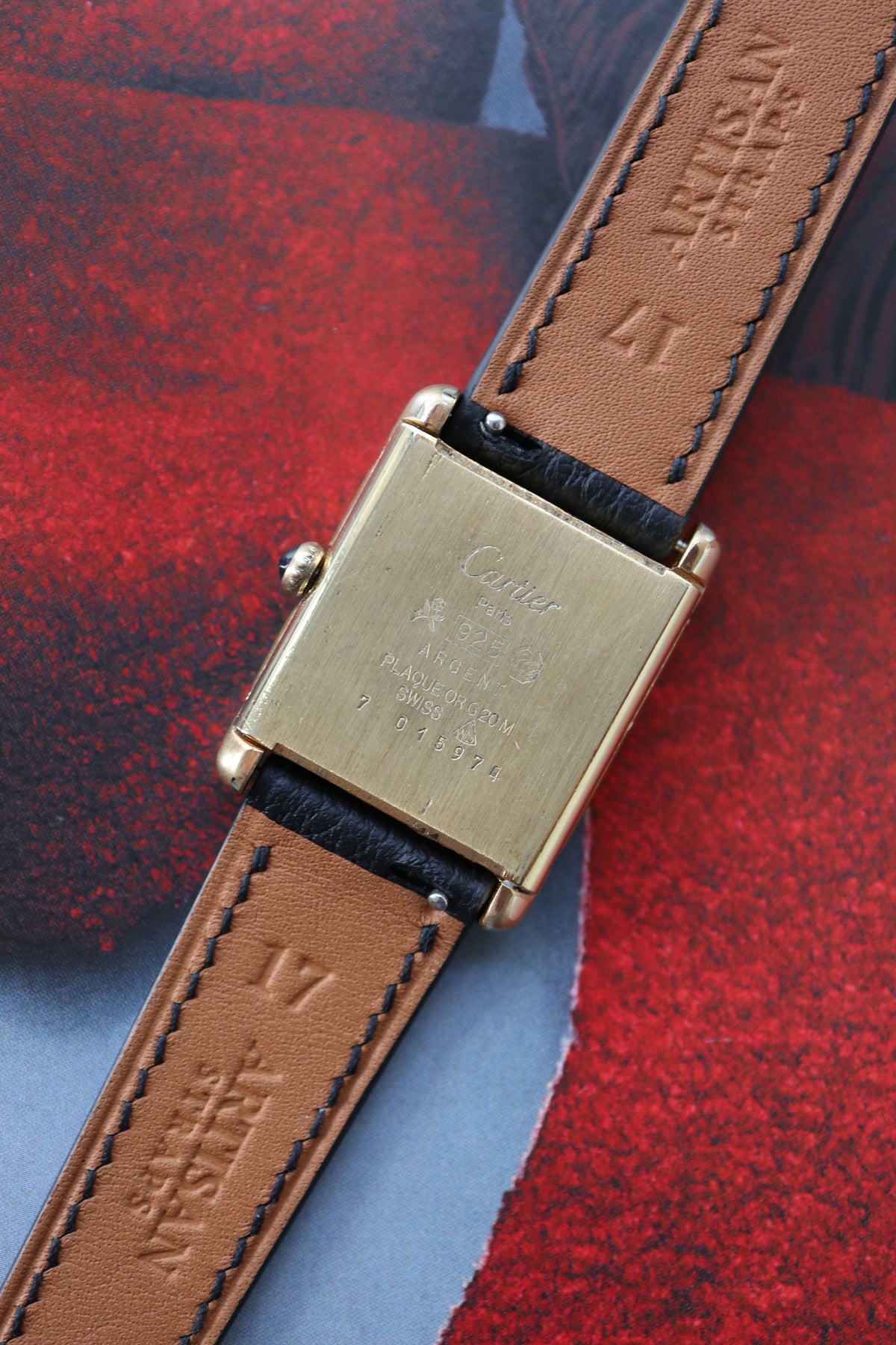 Cartier Tank Vermeil LM Black Dial Manual Wind Ref. 7 (1984–1985)