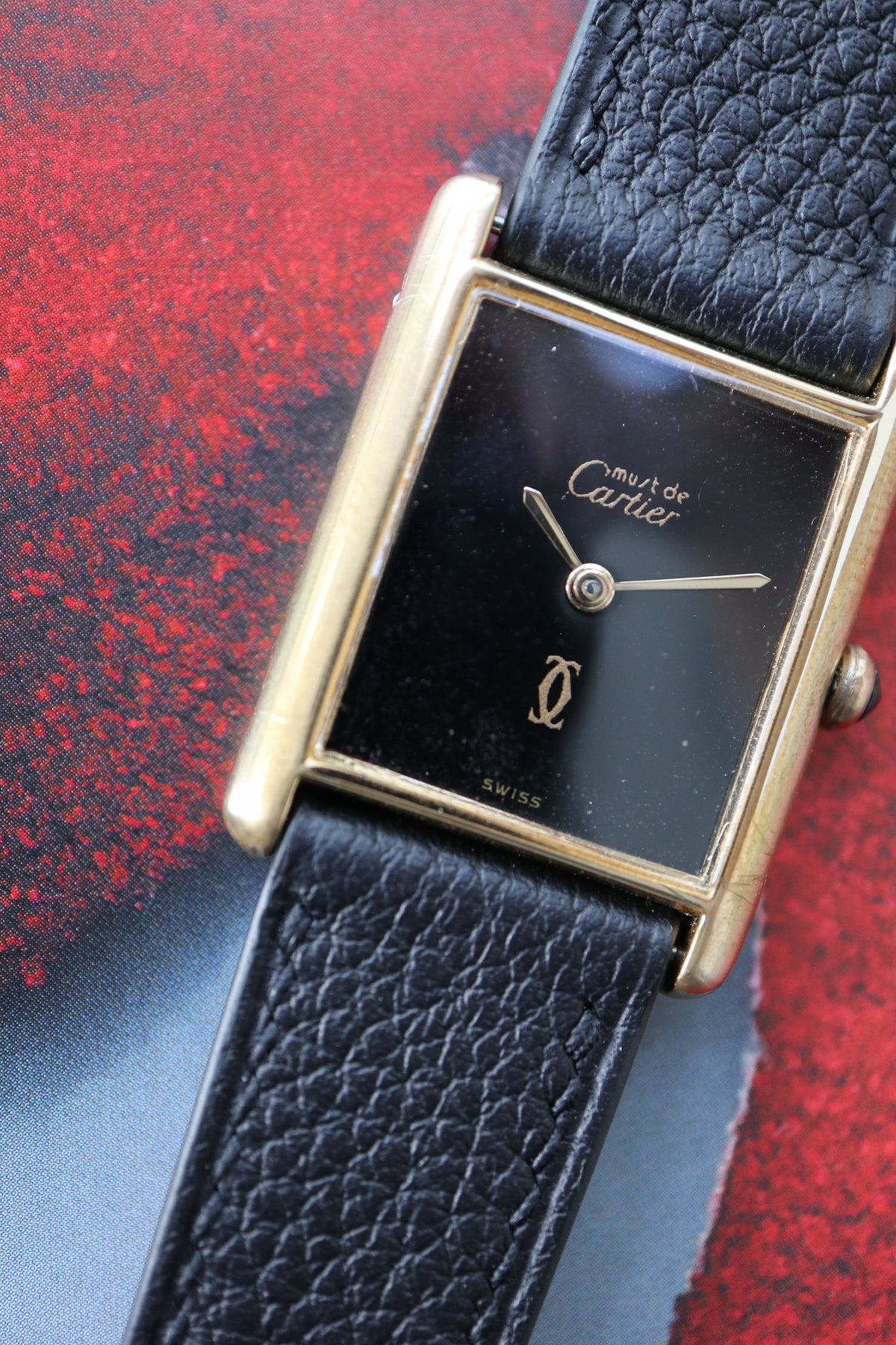 Cartier Tank Vermeil LM Black Dial Manual Wind Ref. 7 (1984–1985)