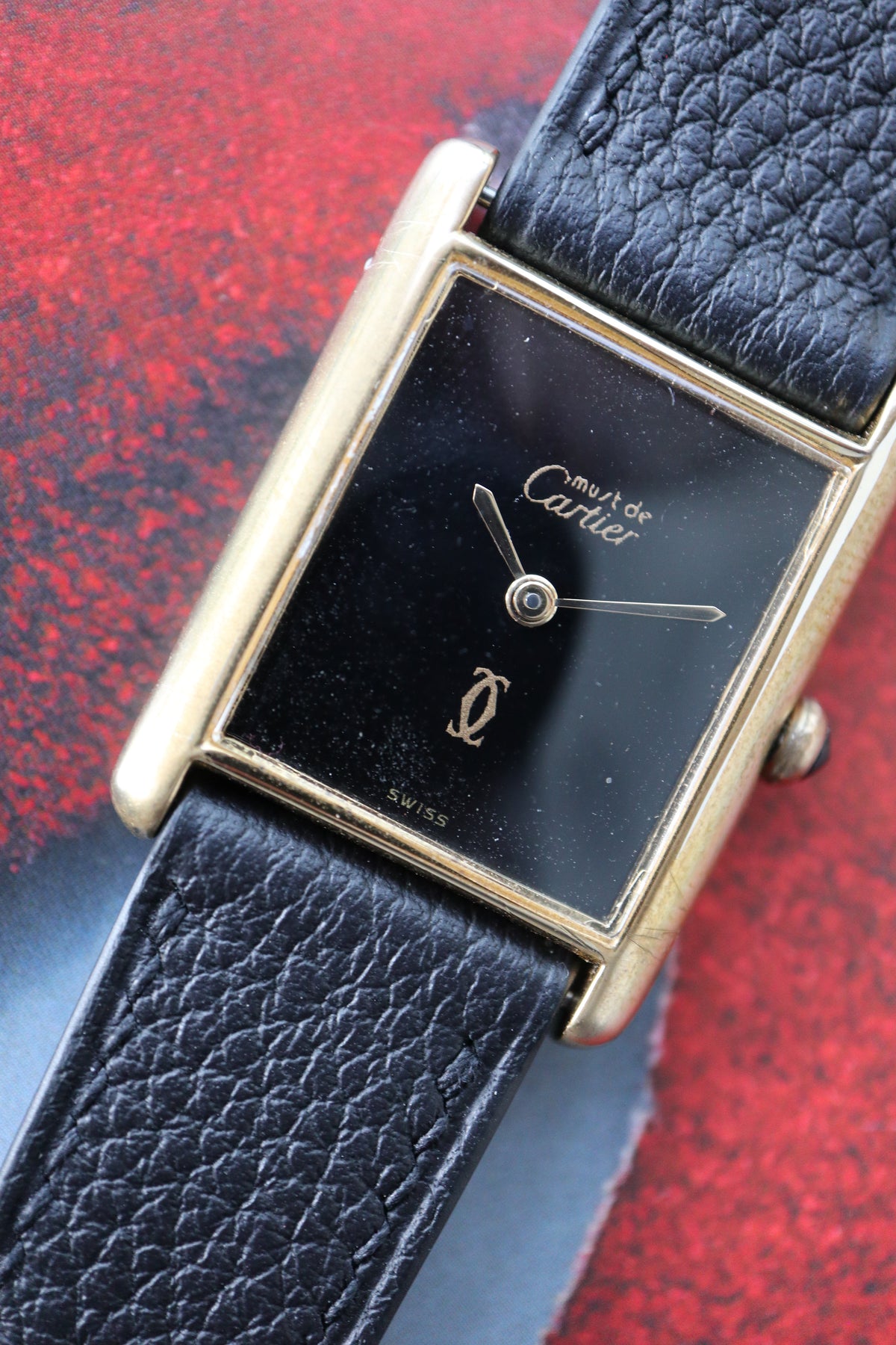 Cartier Tank Vermeil LM Black Dial Manual Wind Ref. 7 (1984–1985)